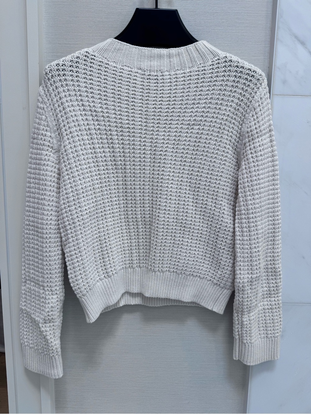 Theory Cotton and Cashmere Sweater Beige Small - Picture 4 of 7
